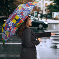 New Caledonia Joyeux Noel Umbrella Pacific Patchwork Xmas Vibes - Polynesian Pride