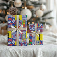 New Caledonia Joyeux Noel Wrapping Paper Pacific Patchwork Xmas Vibes - Polynesian Pride