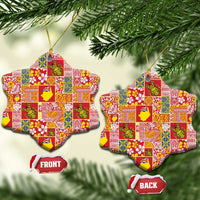 Niue Monuina e Kilisimasi Ceramic Ornament Pacific Patchwork Xmas Vibes - Polynesian Pride