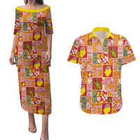 Niue Monuina e Kilisimasi Couples Matching Puletasi and Hawaiian Shirt Pacific Patchwork Xmas Vibes - Polynesian Pride