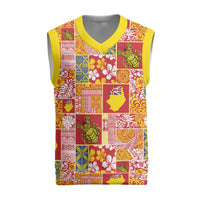 Niue Monuina e Kilisimasi Christmas Knitted V-Neck Vest Pacific Patchwork Xmas Vibes - Polynesian Pride
