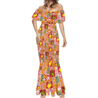 Niue Monuina e Kilisimasi Mermaid Dress Pacific Patchwork Xmas Vibes - Polynesian Pride