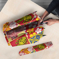 Niue Monuina e Kilisimasi Umbrella Pacific Patchwork Xmas Vibes - Polynesian Pride