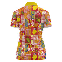 Niue Monuina e Kilisimasi Women Polo Shirt Pacific Patchwork Xmas Vibes - Polynesian Pride