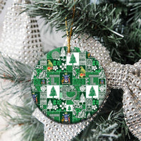 Norfolk Island Meri Krismas Ceramic Ornament Pacific Patchwork Xmas Vibes - Polynesian Pride