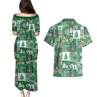 Norfolk Island Meri Krismas Couples Matching Puletasi and Hawaiian Shirt Pacific Patchwork Xmas Vibes - Polynesian Pride