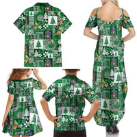 Norfolk Island Meri Krismas Family Matching Summer Maxi Dress and Hawaiian Shirt Pacific Patchwork Xmas Vibes - Polynesian Pride