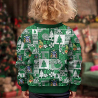 Norfolk Island Meri Krismas Kid Ugly Christmas Sweater Pacific Patchwork Xmas Vibes - Polynesian Pride