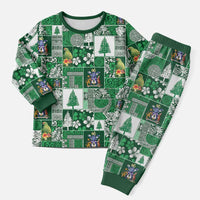 Norfolk Island Meri Krismas Christmas Pajama Set Pacific Patchwork Xmas Vibes - Polynesian Pride