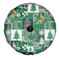 Norfolk Island Meri Krismas Spare Tire Cover Pacific Patchwork Xmas Vibes - Polynesian Pride