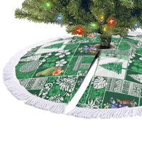 Norfolk Island Meri Krismas Tree Skirt Pacific Patchwork Xmas Vibes - Polynesian Pride