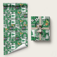 Norfolk Island Meri Krismas Wrapping Paper Pacific Patchwork Xmas Vibes - Polynesian Pride