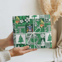 Norfolk Island Meri Krismas Wrapping Paper Pacific Patchwork Xmas Vibes - Polynesian Pride