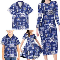 Northern Mariana Islands Magof Nochebuena Family Matching Long Sleeve Bodycon Dress and Hawaiian Shirt Pacific Patchwork Xmas Vibes - Polynesian Pride