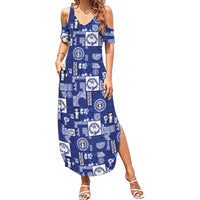Northern Mariana Islands Magof Nochebuena Family Matching Summer Maxi Dress and Hawaiian Shirt Pacific Patchwork Xmas Vibes - Polynesian Pride