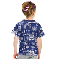 Northern Mariana Islands Magof Nochebuena Kid T Shirt Pacific Patchwork Xmas Vibes - Polynesian Pride