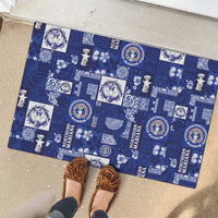 Northern Mariana Islands Magof Nochebuena Rubber Doormat Pacific Patchwork Xmas Vibes LT9 - Polynesian Pride