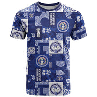Northern Mariana Islands Magof Nochebuena T Shirt Pacific Patchwork Xmas Vibes LT9 Blue - Polynesian Pride