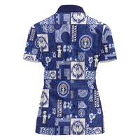 Northern Mariana Islands Magof Nochebuena Women Polo Shirt Pacific Patchwork Xmas Vibes - Polynesian Pride