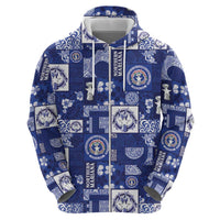Northern Mariana Islands Magof Nochebuena Zip Hoodie Pacific Patchwork Xmas Vibes LT9 - Polynesian Pride