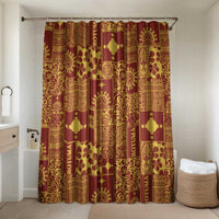 Rotuma Faiakse'ea 'e Kirisimasi Bathroom Set Pacific Patchwork Xmas Vibes LT9 Shower Curtain Only Red - Polynesian Pride