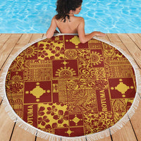 Rotuma Faiakse'ea 'e Kirisimasi Beach Blanket Pacific Patchwork Xmas Vibes LT9 - Polynesian Pride
