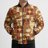 Rotuma Faiakse'ea 'e Kirisimasi Bomber Puffer Jacket Pacific Patchwork Xmas Vibes LT9 - Polynesian Pride