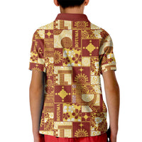 Rotuma Faiakse'ea 'e Kirisimasi Kid Polo Shirt Pacific Patchwork Xmas Vibes - Polynesian Pride