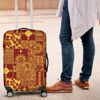Rotuma Faiakse'ea 'e Kirisimasi Luggage Cover Pacific Patchwork Xmas Vibes - Polynesian Pride