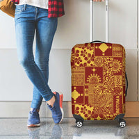 Rotuma Faiakse'ea 'e Kirisimasi Luggage Cover Pacific Patchwork Xmas Vibes - Polynesian Pride