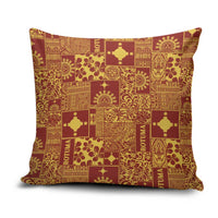 Rotuma Faiakse'ea 'e Kirisimasi Pillow Cover Pacific Patchwork Xmas Vibes LT9 Red - Polynesian Pride