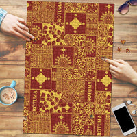 Rotuma Faiakse'ea 'e Kirisimasi Puzzle Pacific Patchwork Xmas Vibes LT9 Red - Polynesian Pride