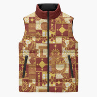 Rotuma Faiakse'ea 'e Kirisimasi Sleeveless Puffer Jacket Pacific Patchwork Xmas Vibes LT9 Unisex Red - Polynesian Pride