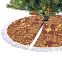 Rotuma Faiakse'ea 'e Kirisimasi Tree Skirt Pacific Patchwork Xmas Vibes - Polynesian Pride
