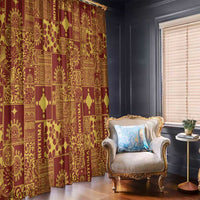 Rotuma Faiakse'ea 'e Kirisimasi Window Curtain Pacific Patchwork Xmas Vibes - Polynesian Pride