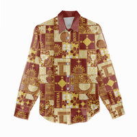 Rotuma Faiakse'ea 'e Kirisimasi Women Casual Shirt Pacific Patchwork Xmas Vibes - Polynesian Pride