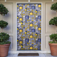 Tokelau Manuia te Kilihimahi Door Cover Pacific Patchwork Xmas Vibes LT9 Blue - Polynesian Pride