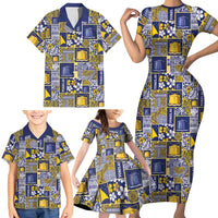 Tokelau Manuia te Kilihimahi Family Matching Short Sleeve Bodycon Dress and Hawaiian Shirt Pacific Patchwork Xmas Vibes - Polynesian Pride