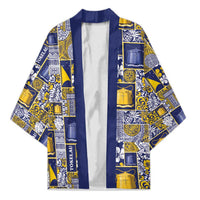 Tokelau Manuia te Kilihimahi Kimono Pacific Patchwork Xmas Vibes LT9 Unisex Blue - Polynesian Pride