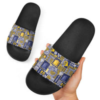 Tokelau Manuia te Kilihimahi Slide Sandals Pacific Patchwork Xmas Vibes LT9 - Polynesian Pride