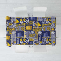 Tokelau Manuia te Kilihimahi Tablecloth Pacific Patchwork Xmas Vibes LT9 Blue - Polynesian Pride