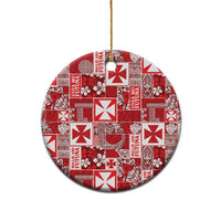 Wallis Et Futuna Kilisimasi Fiefia Ceramic Ornament Pacific Patchwork Xmas Vibes - Polynesian Pride