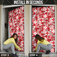 Wallis Et Futuna Kilisimasi Fiefia Door Cover Pacific Patchwork Xmas Vibes LT9 - Polynesian Pride