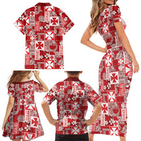 Wallis Et Futuna Kilisimasi Fiefia Family Matching Short Sleeve Bodycon Dress and Hawaiian Shirt Pacific Patchwork Xmas Vibes LT9 - Polynesian Pride