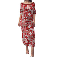 Wallis Et Futuna Kilisimasi Fiefia Puletasi Pacific Patchwork Xmas Vibes LT9 Long Dress Red - Polynesian Pride