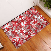 Wallis Et Futuna Kilisimasi Fiefia Rubber Doormat Pacific Patchwork Xmas Vibes LT9 - Polynesian Pride
