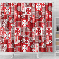 Wallis Et Futuna Kilisimasi Fiefia Shower Curtain Pacific Patchwork Xmas Vibes - Polynesian Pride