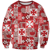 Wallis Et Futuna Kilisimasi Fiefia Sweatshirt Pacific Patchwork Xmas Vibes LT9 Unisex Red - Polynesian Pride