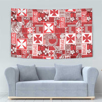 Wallis Et Futuna Kilisimasi Fiefia Tapestry Pacific Patchwork Xmas Vibes - Polynesian Pride