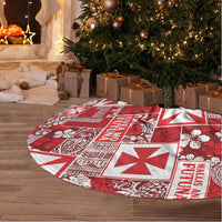 Wallis Et Futuna Kilisimasi Fiefia Tree Skirt Pacific Patchwork Xmas Vibes - Polynesian Pride